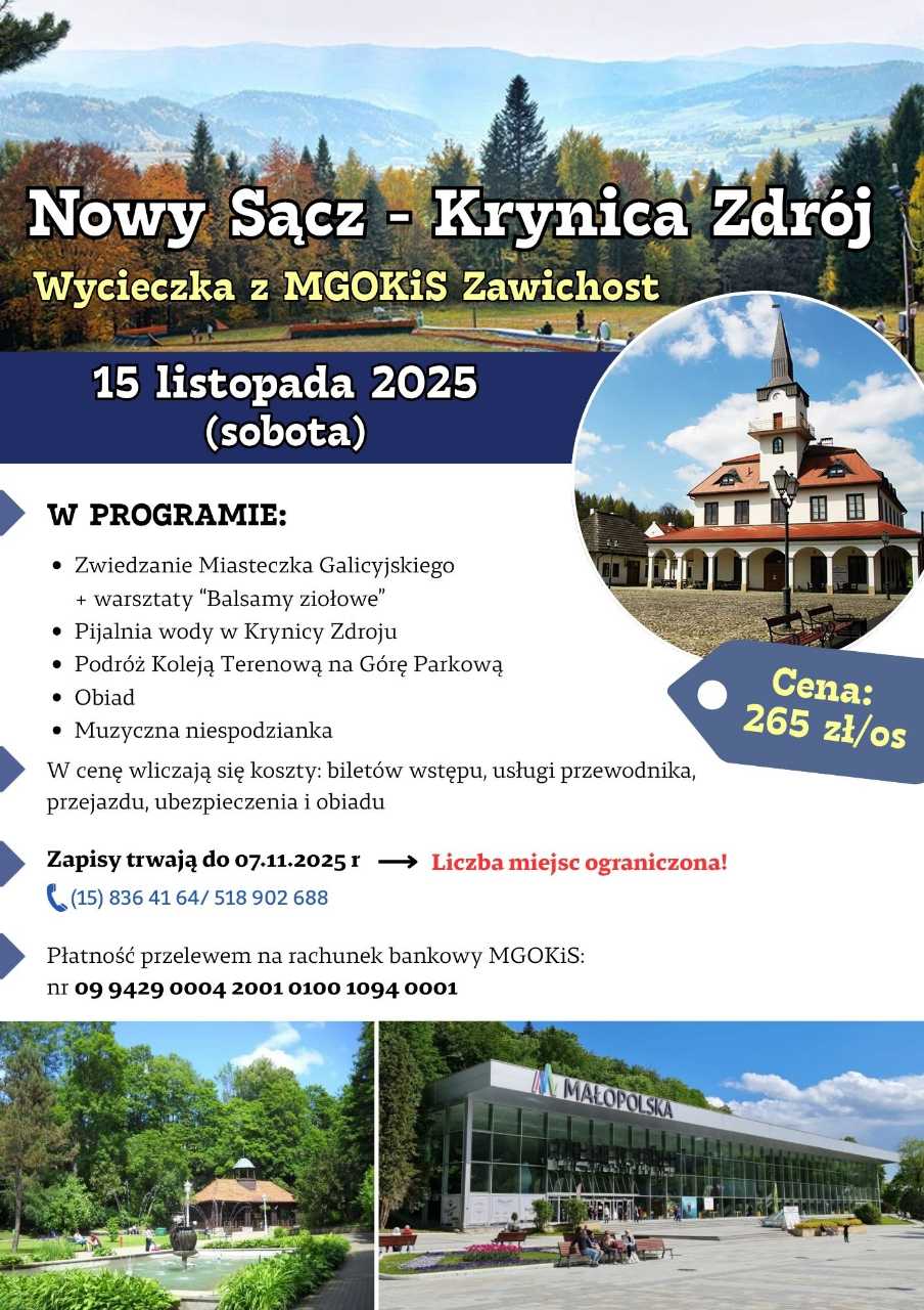 Wycieczka Nowy Sącz + Krynica Zdrój 