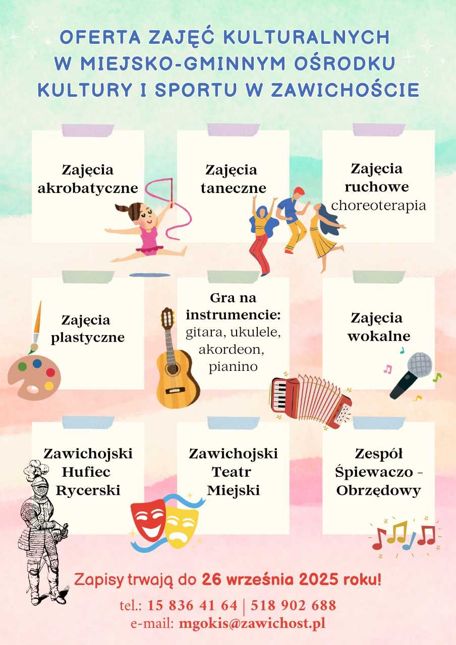 Oferta zajęć kulturlanych w MGOKiS Zawichost 2025/2026