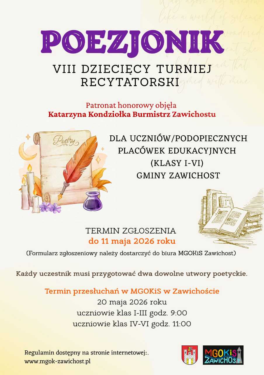 POEZJONIK i POEZJON 2026 - regulaminy