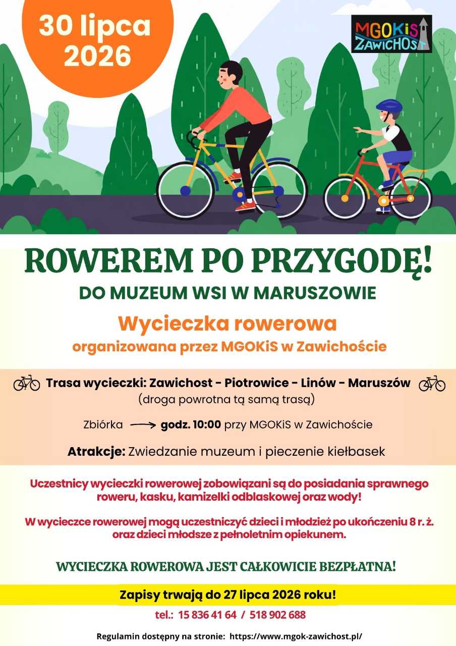 Rowerem po przygodę! - Regulamin
